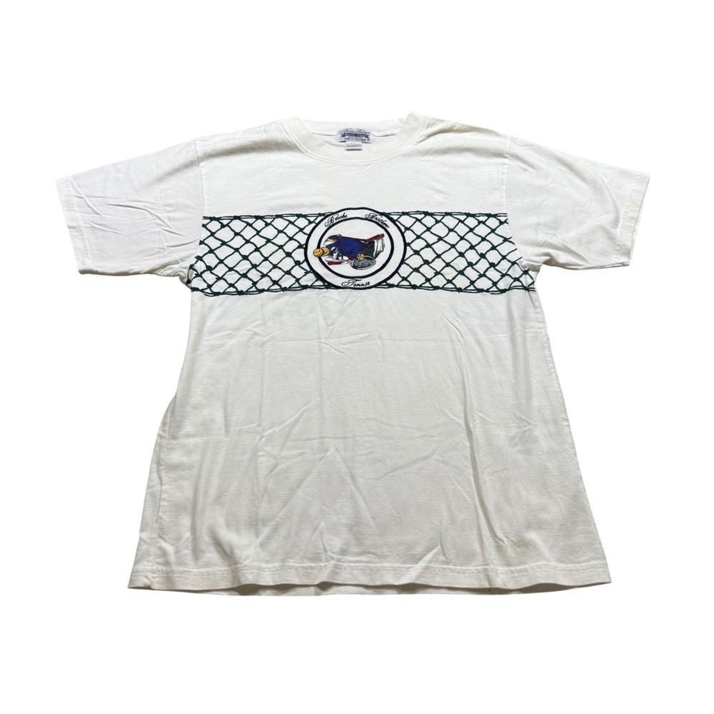 Brooks Brothers Vintage Graphic Tennis Shirt Embroidered Athleisure Heritage M